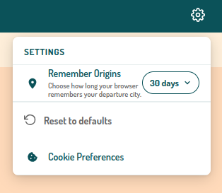 Desktop Settings menu